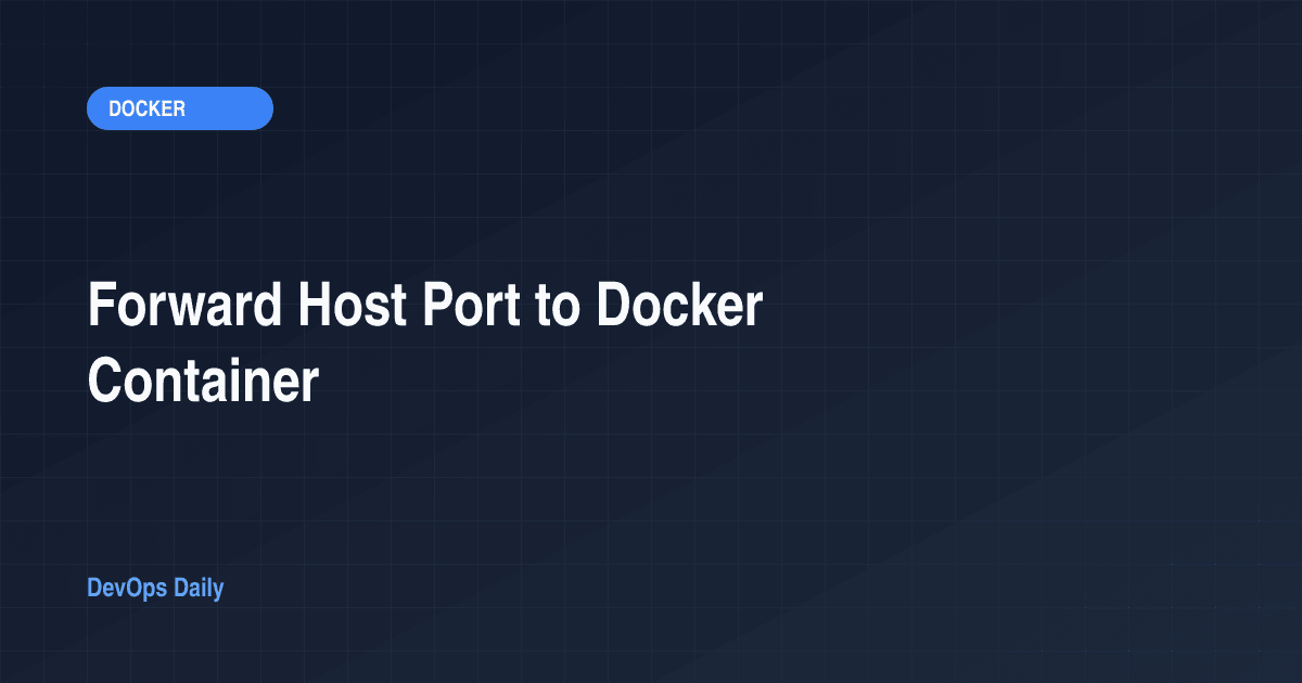 Forward Host Port to Docker Container