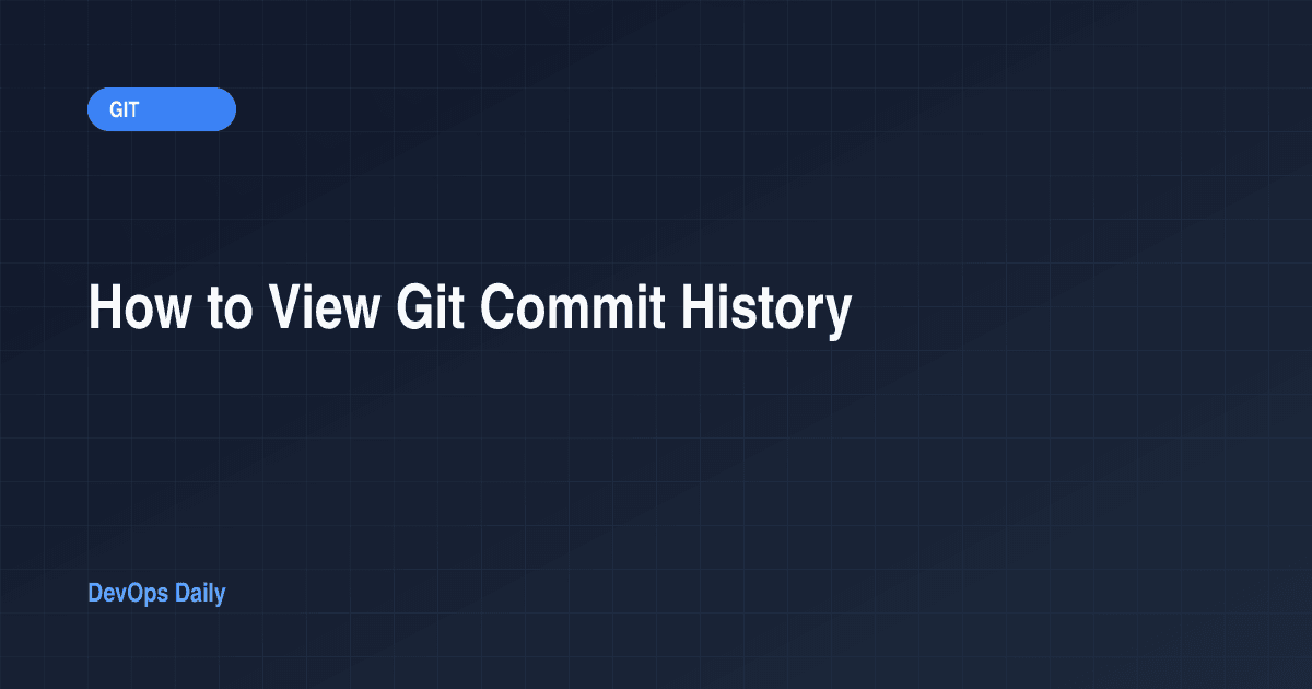 How to View Git Commit History