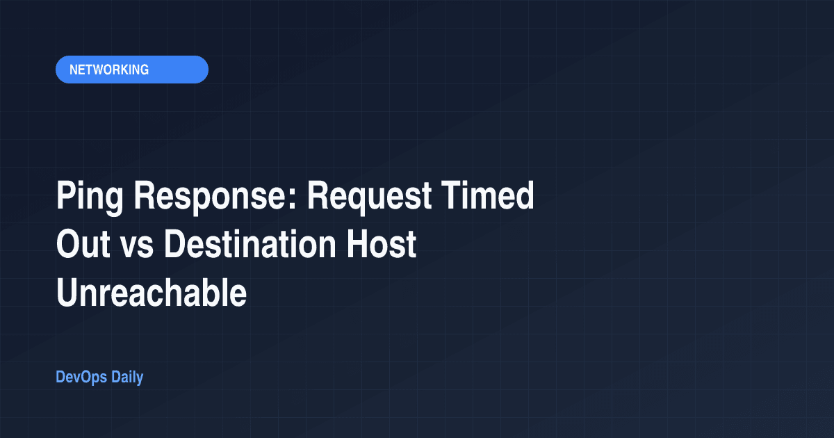 Ping Response: Request Timed Out vs Destination Host Unreachable