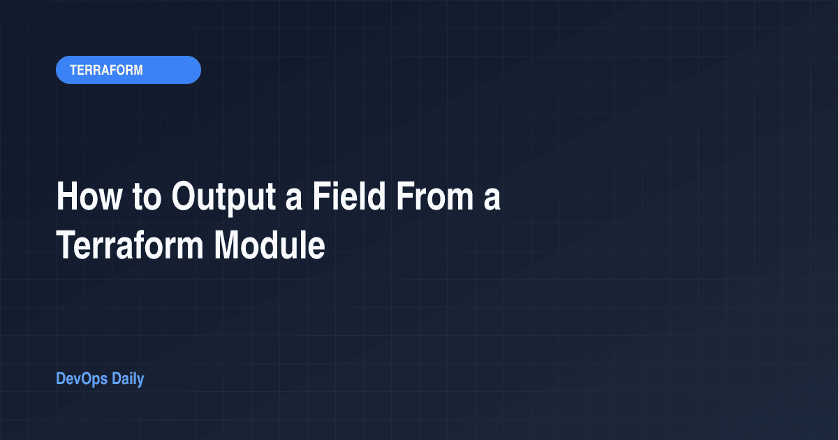 How to Output a Field From a Terraform Module